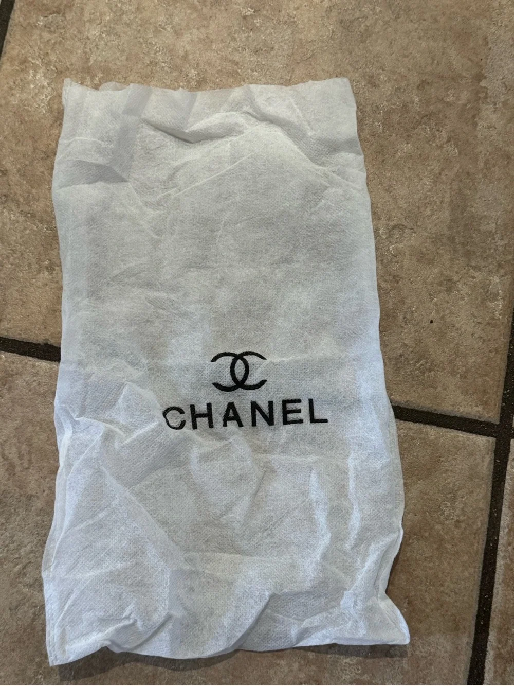 CHANEL White and Yellow Logo Dust Covers - Set of Branded Protective Bags